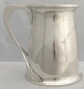 Indian Colonial Arts & Crafts Silver Tankard of Polo Interest. Cooke & Kelvey, Calcutta. 14.1 troy ounces.