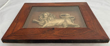 19th Century Framed & Glazed Gilt Metal Lion Plaque.