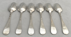 Six George II Silver Hanoverian Pattern Tablespoons. London 1731 Richard Scarlett. 11.4 troy ounces.