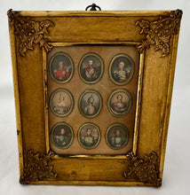 The Crimean War Allied Leaders, Framed Set of Nine Portrait Print Miniatures, After George Baxter.