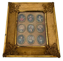 The Crimean War Allied Leaders, Framed Set of Nine Portrait Print Miniatures, After George Baxter.