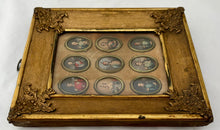 The Crimean War Allied Leaders, Framed Set of Nine Portrait Print Miniatures, After George Baxter.