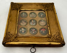 The Crimean War Allied Leaders, Framed Set of Nine Portrait Print Miniatures, After George Baxter.