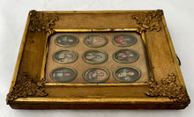 The Crimean War Allied Leaders, Framed Set of Nine Portrait Print Miniatures, After George Baxter.