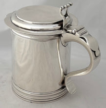Charles II Style Silver Lidded Tankard. London 1912 Holland, Aldwinckle & Slater. 23 troy ounces.