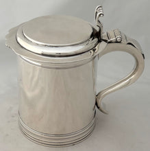 Charles II Style Silver Lidded Tankard. London 1912 Holland, Aldwinckle & Slater. 23 troy ounces.