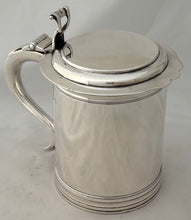 Charles II Style Silver Lidded Tankard. London 1912 Holland, Aldwinckle & Slater. 23 troy ounces.