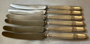 Cased Set of Silver Plated Dessert Cutlery Set for Six by Elkington & Co. Retailed by Manoah Rhodes.