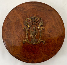 French Empire Gilt Metal Mounted Burr Wood Table Snuff Box.