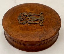 French Empire Gilt Metal Mounted Burr Wood Table Snuff Box.