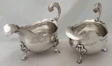 Pair of George III Old Sheffield Plate Sauce Boats, circa 1765.