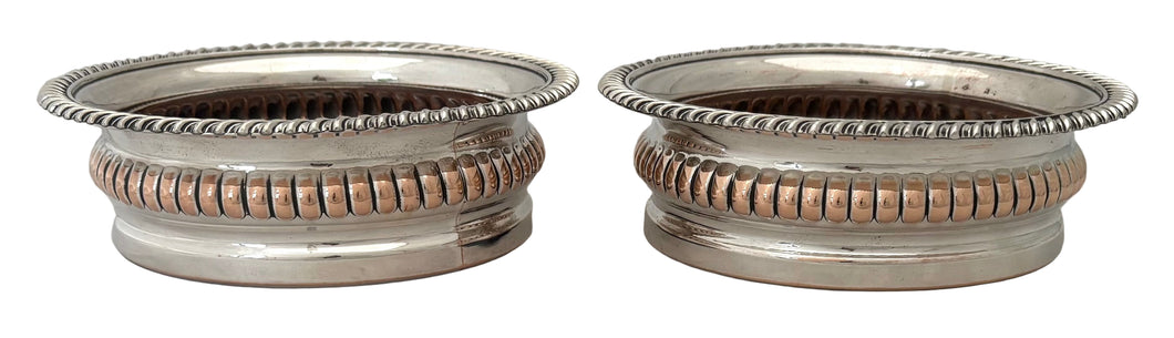 Pair of George IV Old Sheffield Plate Bottle Coasters, circa 1820.