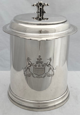 The Earl of Drogheda, Edwardian Silver Flat Top Tankard. London 1905, Edward Barnard & Sons Ltd. 18.6 troy ounces.