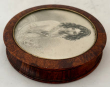 Early Victorian Amboyna Portrait Snuff Box, circa 1840.