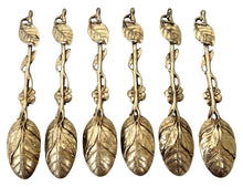 Six George III Silver Gilt Naturalistic Teaspoons. 4 troy ounces, circa 1760.