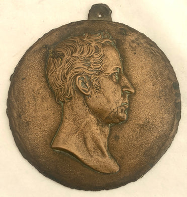 The Father of the Railways, George Stephenson, Bronze Portrait Profile Plaque.