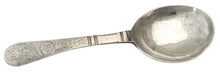 Mid 18th Century Scandinavian Silver Spoon, Foliate Engraved Flat Stem. 1 troy ounces.