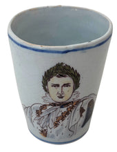 The Coronation of Napoleon Bonaparte Faience/Delft Tin Glaze Portrait Beaker.