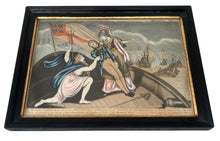 'The Noble Admiral Lord Nelson fell in the Arms of Victory', Hand Coloured Print, by P. Gally, London 1805.