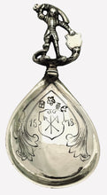 German Figural Silver Caddy Spoon. Imported to London 1902, Theodor Hartmann. 1 troy ounce.