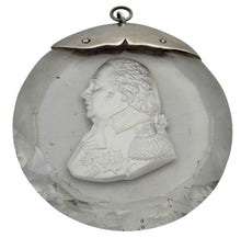 Louis XVIII Sulphide Portrait Cut Glass Roundel, After Desprez of Paris.