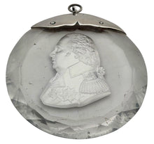 Louis XVIII Sulphide Portrait Cut Glass Roundel, After Desprez of Paris.