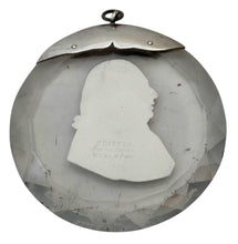 Louis XVIII Sulphide Portrait Cut Glass Roundel, After Desprez of Paris.