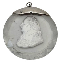 Louis XVIII Sulphide Portrait Cut Glass Roundel, After Desprez of Paris.