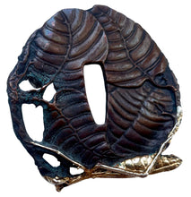 Japanese Tsuba Okimono, with Applied Preying Mantis and Fly.