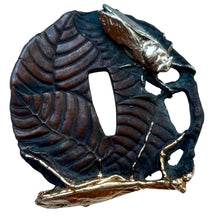 Japanese Tsuba Okimono, with Applied Preying Mantis and Fly.