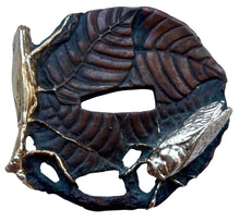 Japanese Tsuba Okimono, with Applied Preying Mantis and Fly.