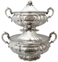 Sir John & Lady Smith, Pair of Early Victorian Silver Plated Soup Tureens, Elkington, Mason & Co. 1844.