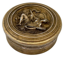 19th Century Continental, Mythological Scene, Gilt Metal Circular Box.