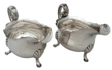 George III Pair of Old Sheffield Plate Crested Sauce Boats, circa 1780 - 1810.