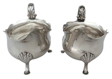George III Pair of Old Sheffield Plate Crested Sauce Boats, circa 1780 - 1810.