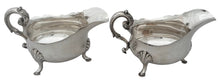 George III Pair of Old Sheffield Plate Crested Sauce Boats, circa 1780 - 1810.
