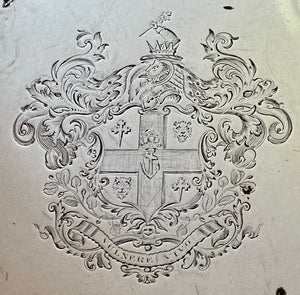 Georgian Old Sheffield Plate Salver. Arms of Joseph Boulderson, Honourable East India Company. Circa 1810 - 1830.