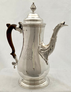 Georgian, George III, Silver Coffee Pot. London 1763 Benjamin Bickerton. 30.5 troy ounces.