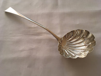 Georgian, George III, silver fish soup ladle. London 1762  Ann Andrews 7.45 troy ounces.