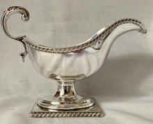 19th Century Pair of Pedestal Silver Plate on Copper Sauce Boats.