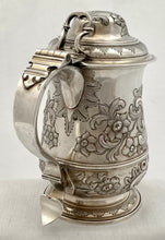 Georgian, George II, Silver Lidded Tankard. London 1759 Robert Albin Cox. 24 troy ounces.
