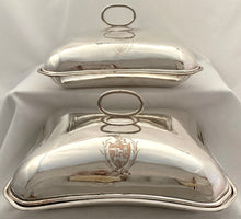 Georgian, George III, Pair of Old Sheffield Plate Entree Dishes, Arms of Welby. Circa 1790 - 1810.