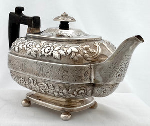 Georgian, George III, Silver Teapot. York 1812, Robert Cattle & James Barber. 22 troy ounces.