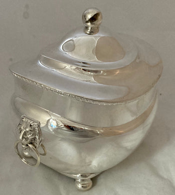 Georgian, George III, Old Sheffield Plate Tea Caddy, with Lion Mask Handles,  circa 1790 - 1810.