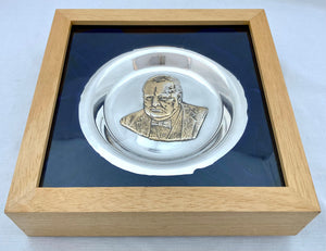 Elizabeth II Sir Winston Churchill Filled Silver Plate. London 1974 John Pinches (Medallists) Ltd.