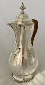 Georgian, George III, Silver Hot Water Jug. London 1771 Charles Wright. 23 troy ounces.