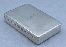 Victorian Crested Silver Table Snuff Box. London 1855 Charles Rawlings & William Summers. 5.2 troy ounces.