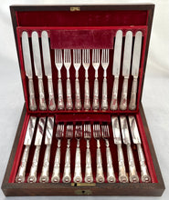 William IV Cased Silver King's Pattern Dessert Knives & Forks for Twelve. Birmingham 1832 George Unite.