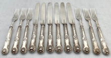 William IV Cased Silver King's Pattern Dessert Knives & Forks for Twelve. Birmingham 1832 George Unite.