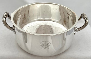 Late Georgian Coldstream Guards Old Sheffield Plate Souffle Dish. Matthew Boulton circa 1820.